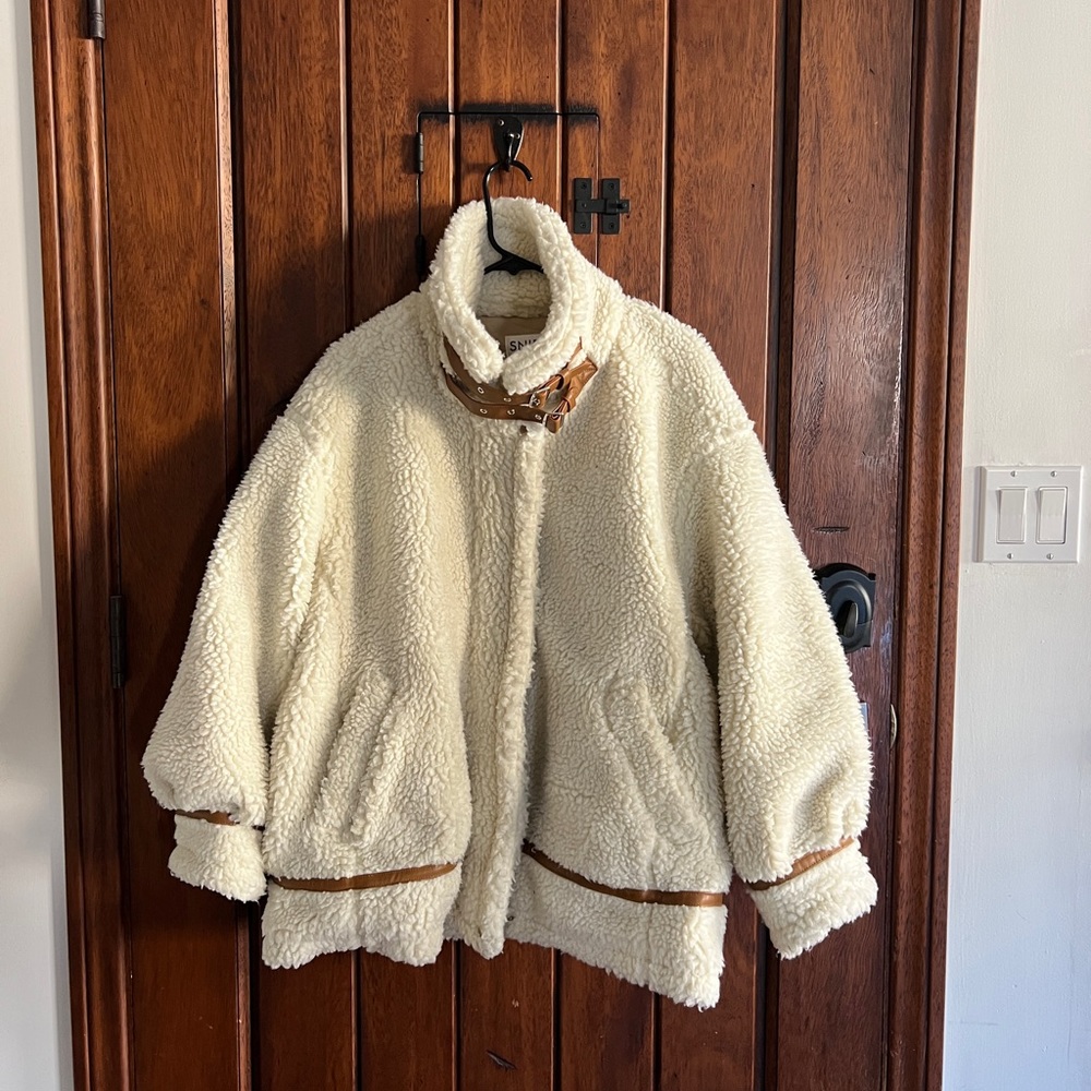 Snidel oversized shearling coat size small